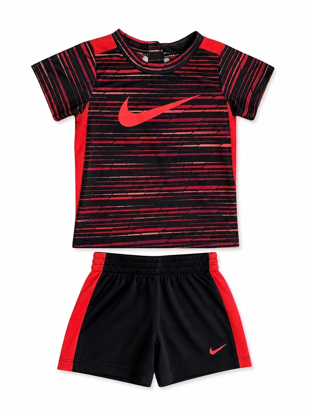 Nike 18 Month Boys Athletic Shorts & Shirt Set Black Red Athletic Matching Set